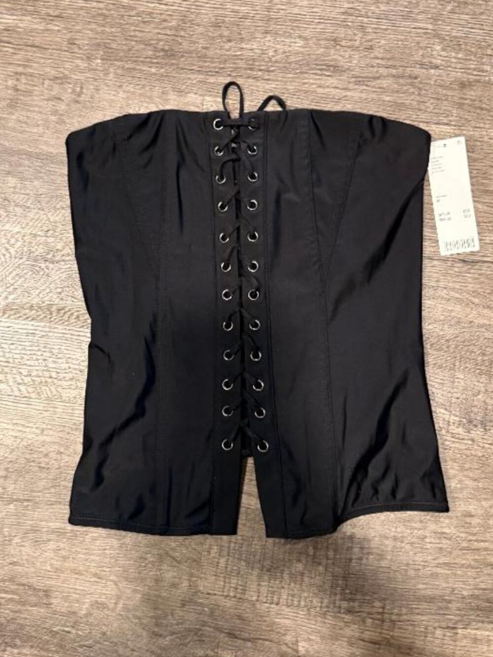 Urban Outfitters Black Lace-Up Underbust Corset Top NWT
